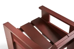 Sillón lounge Crate de pino lacado, Rojo hierro