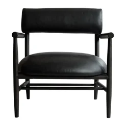 Sillón lounge Nama, Cuero anilina negro