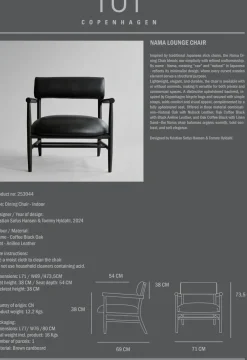 Sillón lounge Nama, Cuero anilina negro