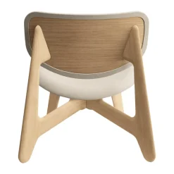 Sillón lounge Slab con asiento tapizado, Roble natural cepillado-Linara 05 CMHR Crema