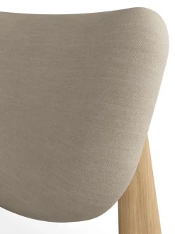 Sillón lounge Slab con asiento tapizado, Roble natural cepillado-Linara 05 CMHR Crema