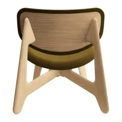 Sillón lounge Slab con asiento tapizado, Roble natural cepillado-Royal 0162 CMHR Caqui