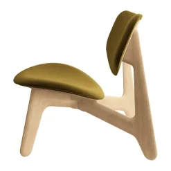 Sillón lounge Slab con asiento tapizado, Roble natural cepillado-Royal 0162 CMHR Caqui