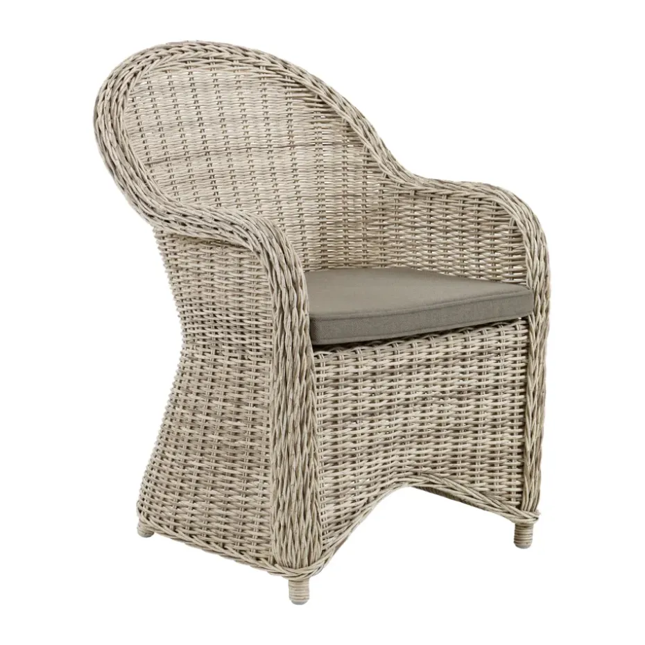 Sillón Paulina con cojín de asiento, Beige-beige