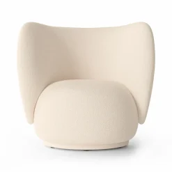 Sillón Rico boucle, Wool bouclé offwhite