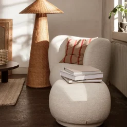 Sillón Rico lounge chair, Offwhite, brushed