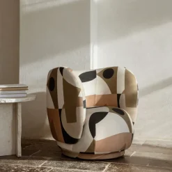 Sillón Rico lounge chair, Offwhite, brushed