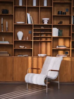 Sillón Serpentine, Piel de oveja Espresso-marrón oscuro