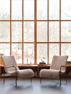 Sillón Serpentine, Piel de oveja Espresso-marrón oscuro