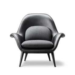 Sillón Swoon , Cuero 88-negro roble-balder 192