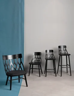 Sillón Y5, Barniz negro-cojín negro