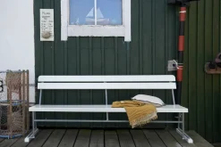 Sofá 5, Roble lacado blanco-estructura galvanizada en caliente