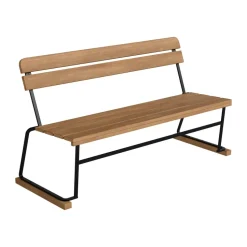 Sofá 3, Teca-estructura de acero negra