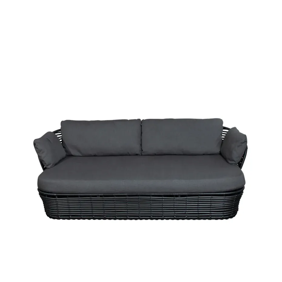 Sofá Basket de 2 plazas, Graphic grey, gris cojines