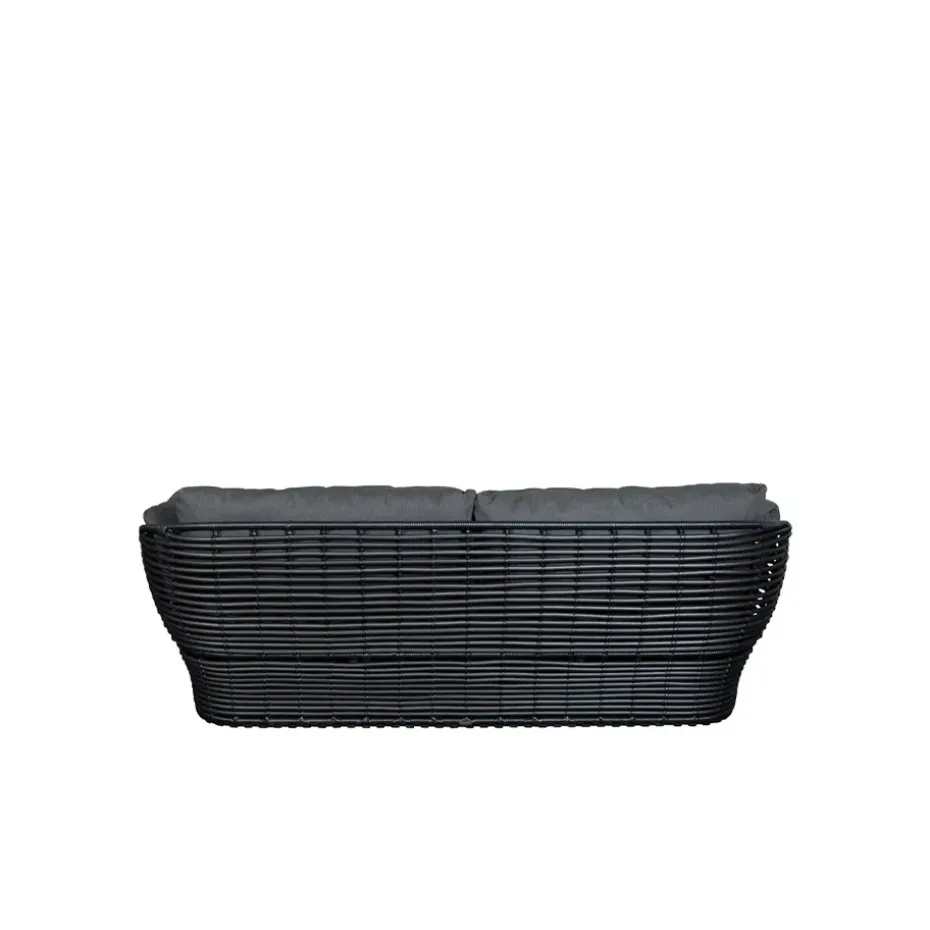 Sofá Basket de 2 plazas, Graphic grey, gris cojines