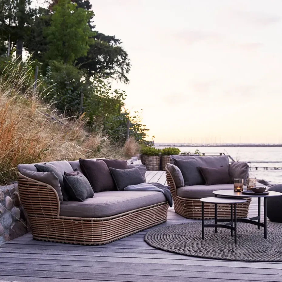 Sofá Basket de 2 plazas, Graphic grey, gris cojines