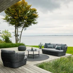 Sofá Basket de 2 plazas, Graphic grey, gris cojines