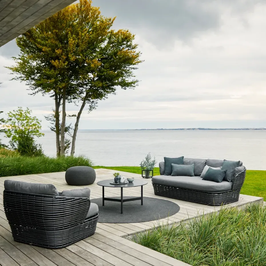 Sofá Basket de 2 plazas, Graphic grey, gris cojines