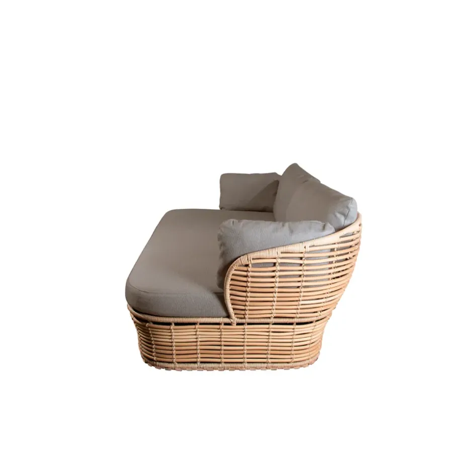 Sofá Basket de 2 plazas, Natural, cojines taupe