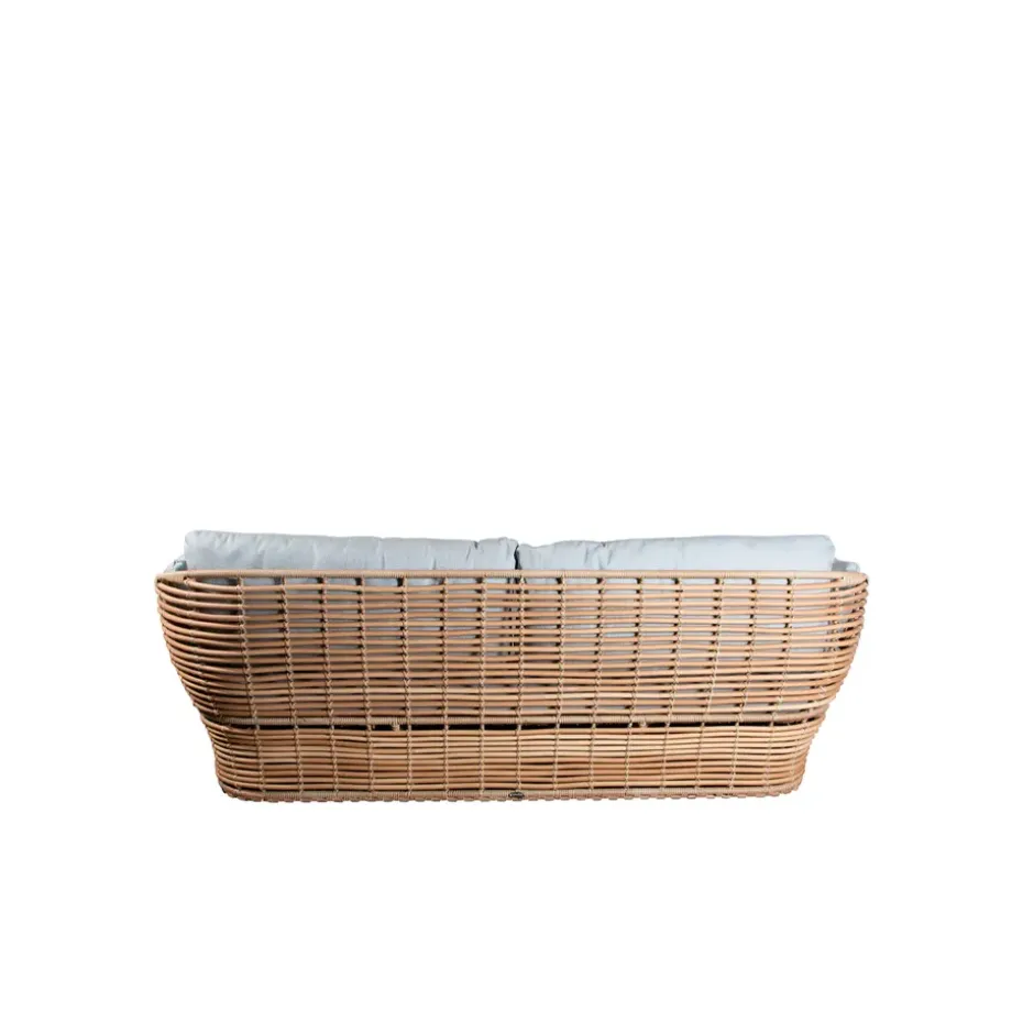 Sofá Basket de 2 plazas, Natural, cojines taupe