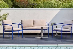 Sofá Bendt, Teddy beige-indigo blue