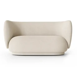 Sofá bouclé 2 plazas Rico, Wool bouclé offwhite