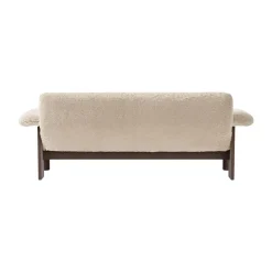 Sofá Brasilia 2 plazas, Dark oak-Nature sheepskin curly
