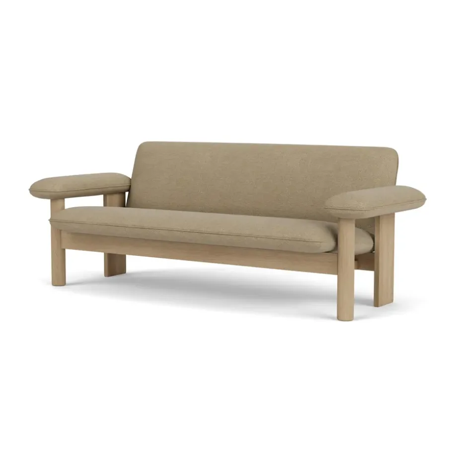 Sofá Brasilia 2 plazas, Natural oak-Audo Bouclé 02