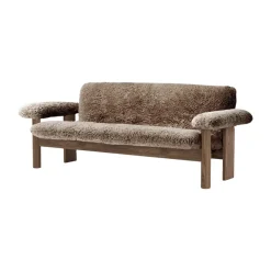 Sofá Brasilia 2 plazas, Walnut-Sahara sheepskin curly