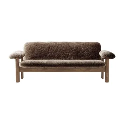Sofá Brasilia 2 plazas, Walnut-Sahara sheepskin curly