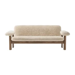 Sofá Brasilia 2 plazas, Walnut-Nature sheepskin curly