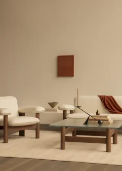 Sofá Brasilia 2 plazas, Walnut-Nature sheepskin curly