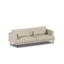 Sofá Bredhult, Bern Beige 0341-acero negro, 3 plazas