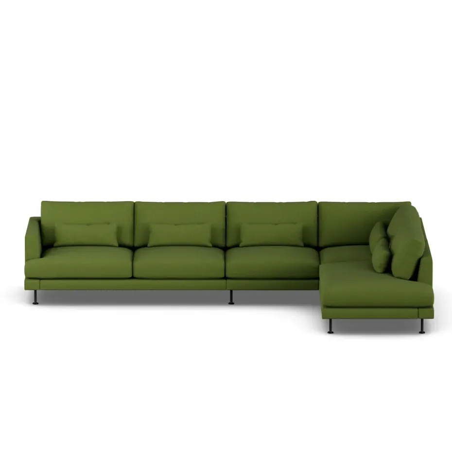 Sofá Bredhult, Luiza Green 3975-acero negro, 4 plazas B1