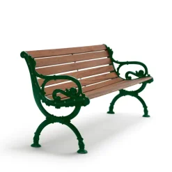 Sofá Byarum, Caoba, soporte verde, 155 cm