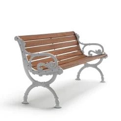 Sofá Byarum, Caoba, soporte de aluminio en bruto, 155 cm