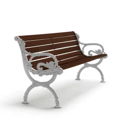 Sofá Byarum, Pino barniz marrón, soporte de aluminio en bruto, 155 cm