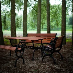 Sofá Byarum, Pino impregnado, soporte de aluminio en bruto, 155 cm