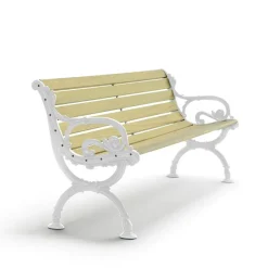 Sofá Byarum, Pino impregnado, soporte blanco, 155 cm