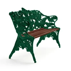 Sofá Classic, Caoba aceitado, soporte verde