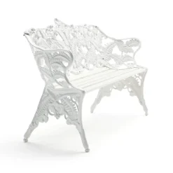 Sofá Classic, Pino lacado blanco, soporte blanco