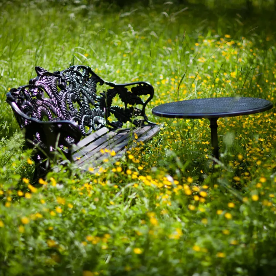 Sofá Classic, Verde, soporte de aluminio en bruto