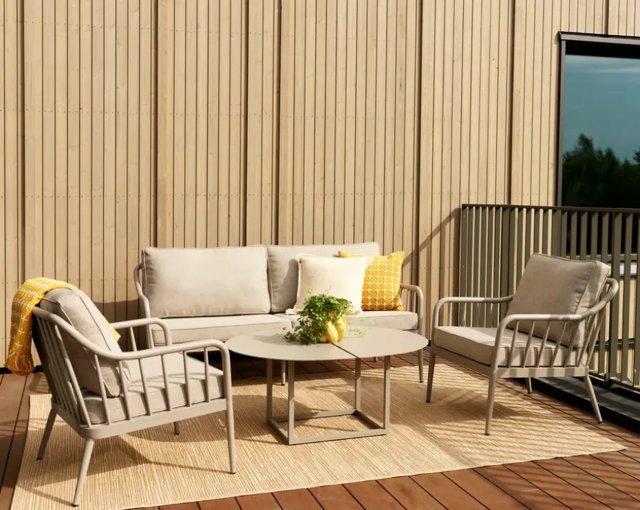 Sofá Coleville, Khaki-burlap beige, 3 plazas