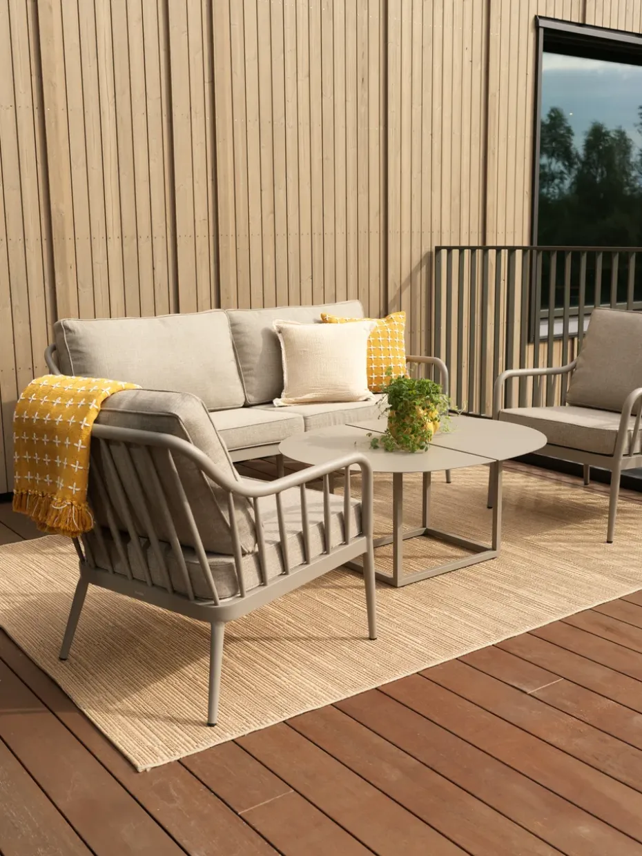 Sofá Coleville, Khaki-burlap beige, 3 plazas