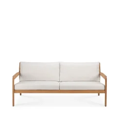 Sofá de 2 plazas Jack outdoor teak, offwhite, base de teca