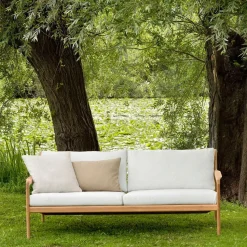Sofá de 2 plazas Jack outdoor teak, offwhite, base de teca