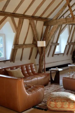 Sofá de 2 plazas N701, Cuero old saddle brown