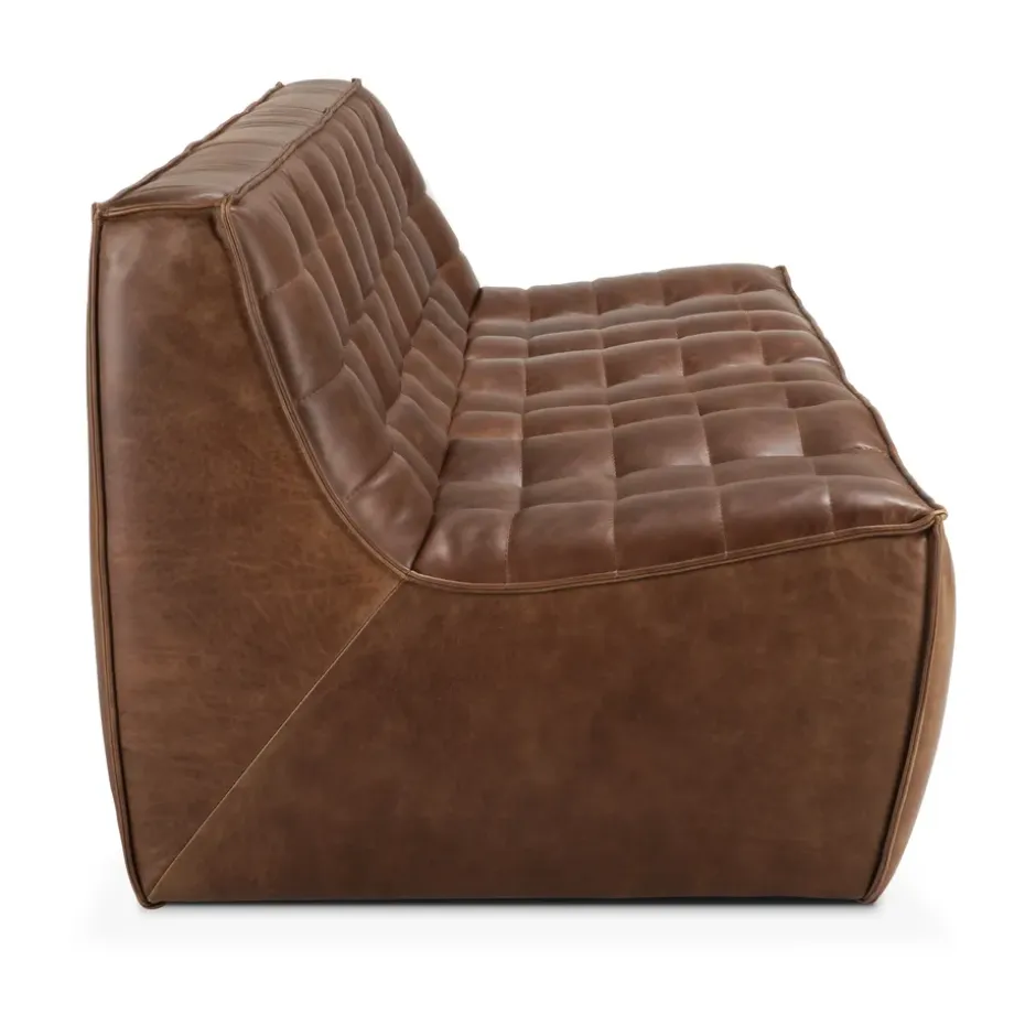 Sofá de 3 plazas N701, Piel Chestnut