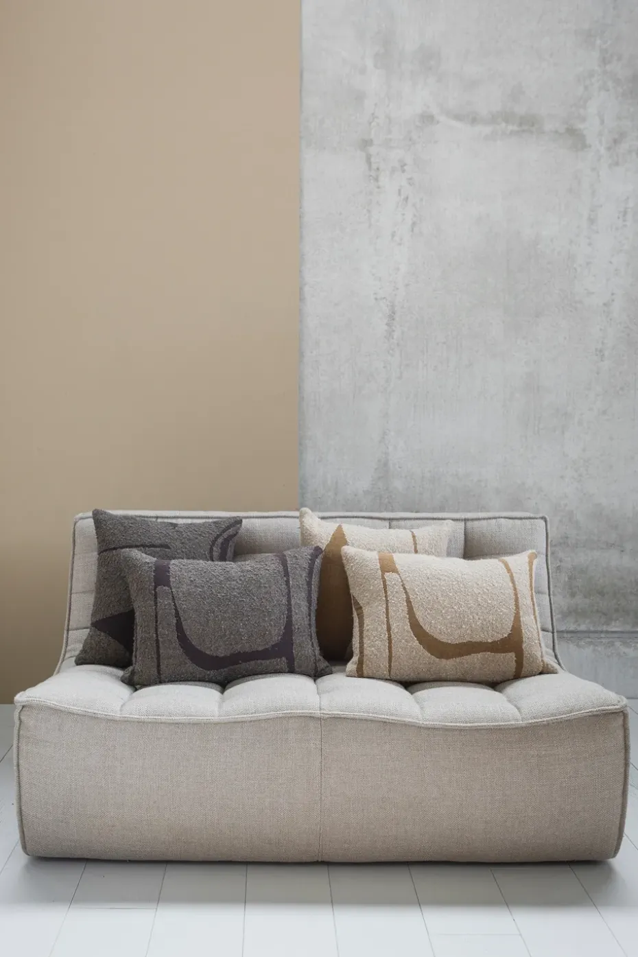 Sofá de 2 plazas N701, Tela beige