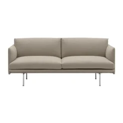 Sofá de 2 plazas Outline, Ecriture 240-Polished Aluminum